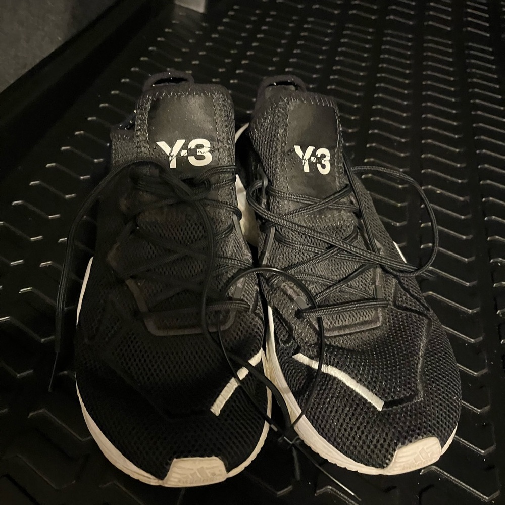 Y-3 Black and White Athletic Sneakers image 4